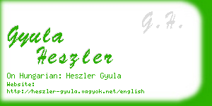 gyula heszler business card